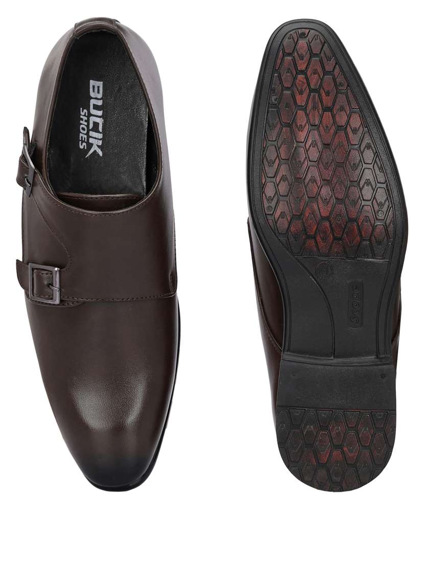 men solid lightweight monk strap shoes - 21663006 -  Standard Image - 4