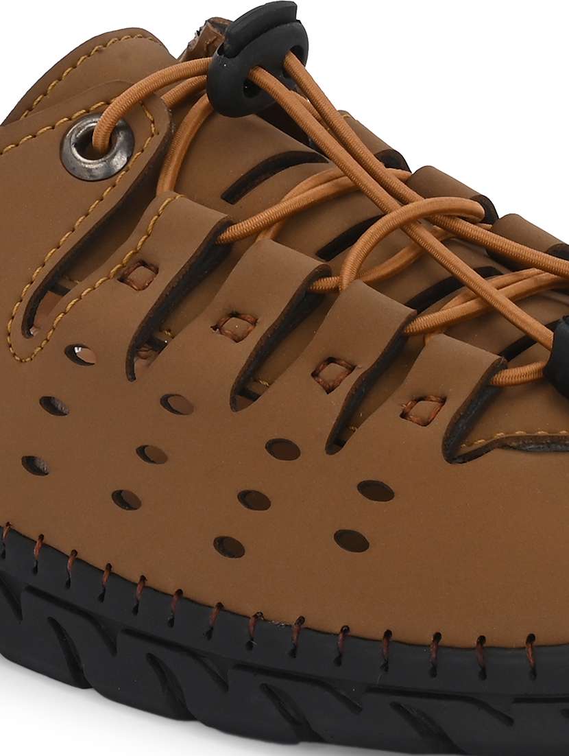 men brown slip on sandal - 21663023 -  Standard Image - 4