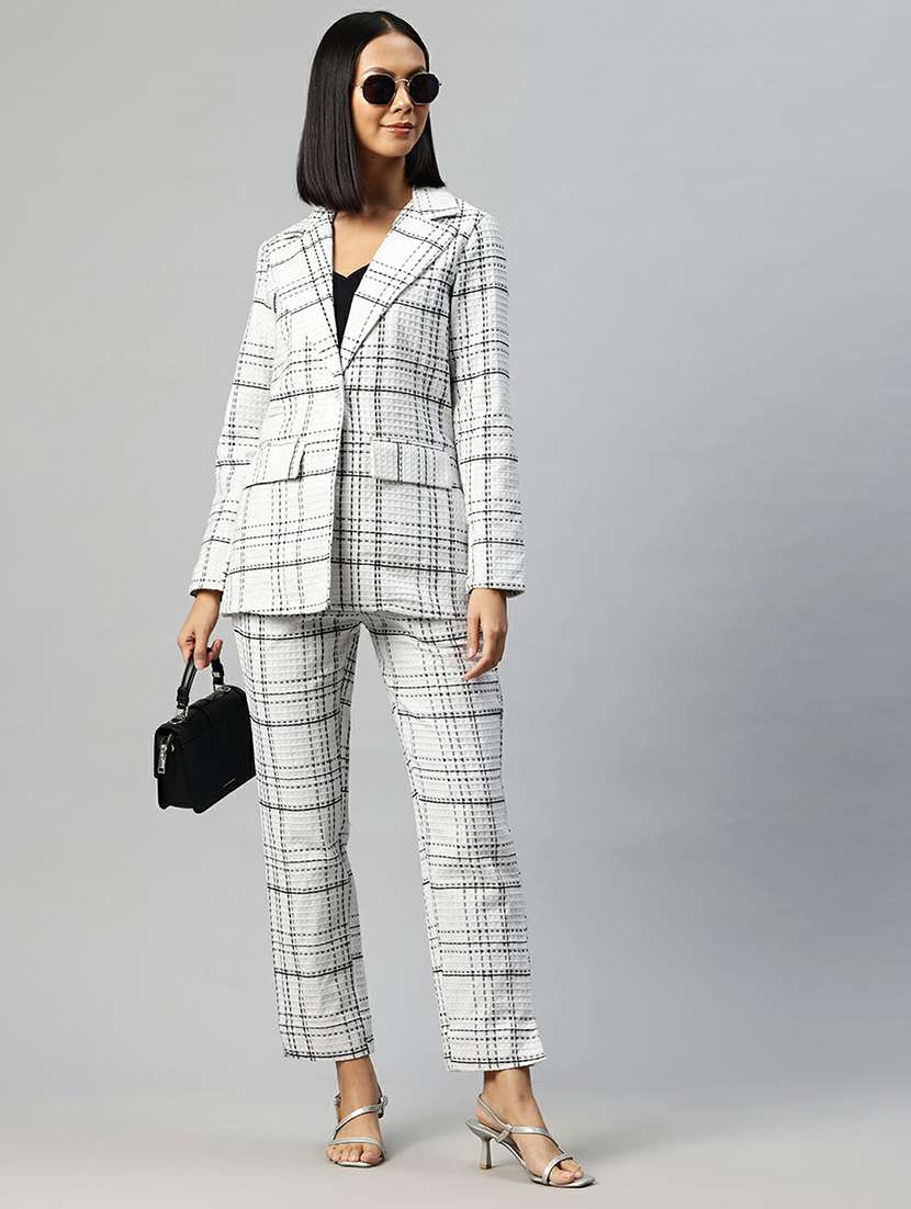 women self design blazer & trousers co-ords set - 21663360 -  Standard Image - 1
