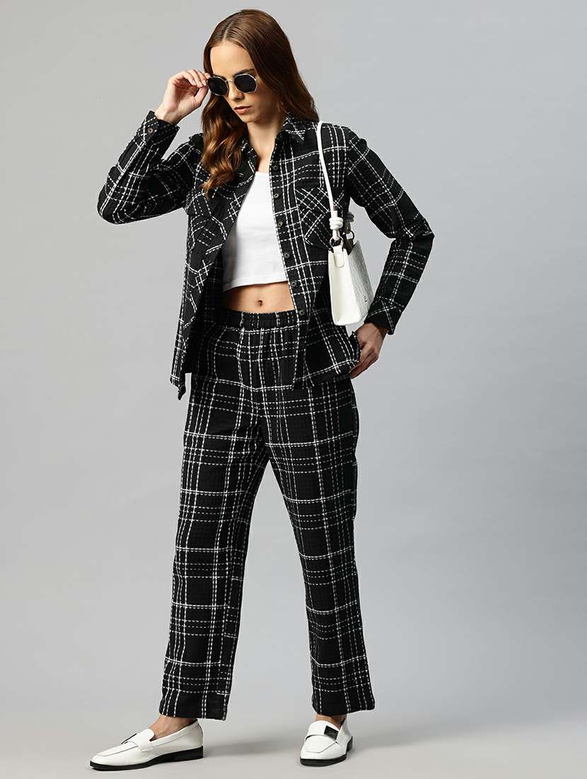 women self design blazer & trousers co-ords set - 21663361 -  Standard Image - 1
