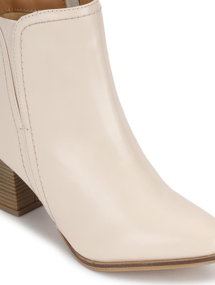 cream pu high-end-fashion stylish ankle boots - 21663406 - Standard Image - 4