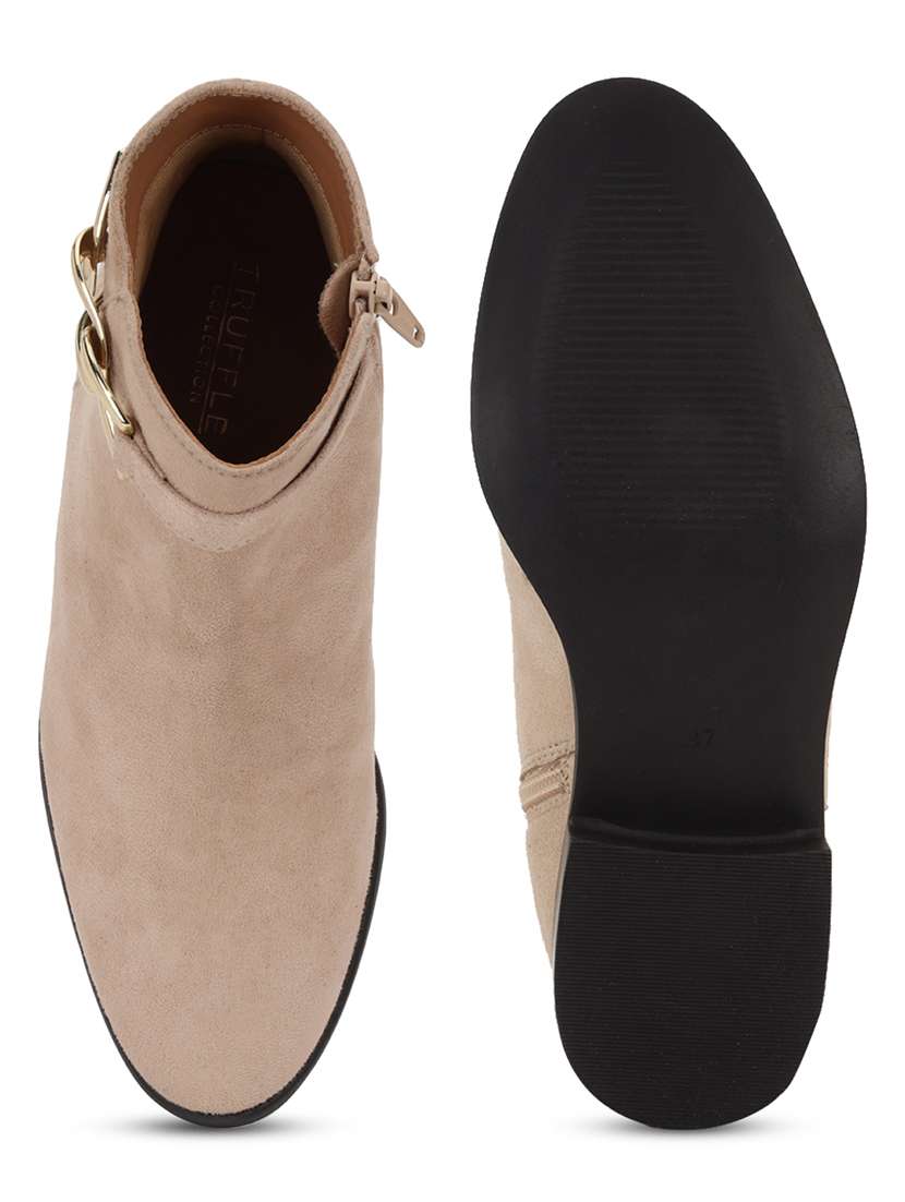 beige suede high-end-fashion stylish ankle boots - 21663407 -  Standard Image - 4