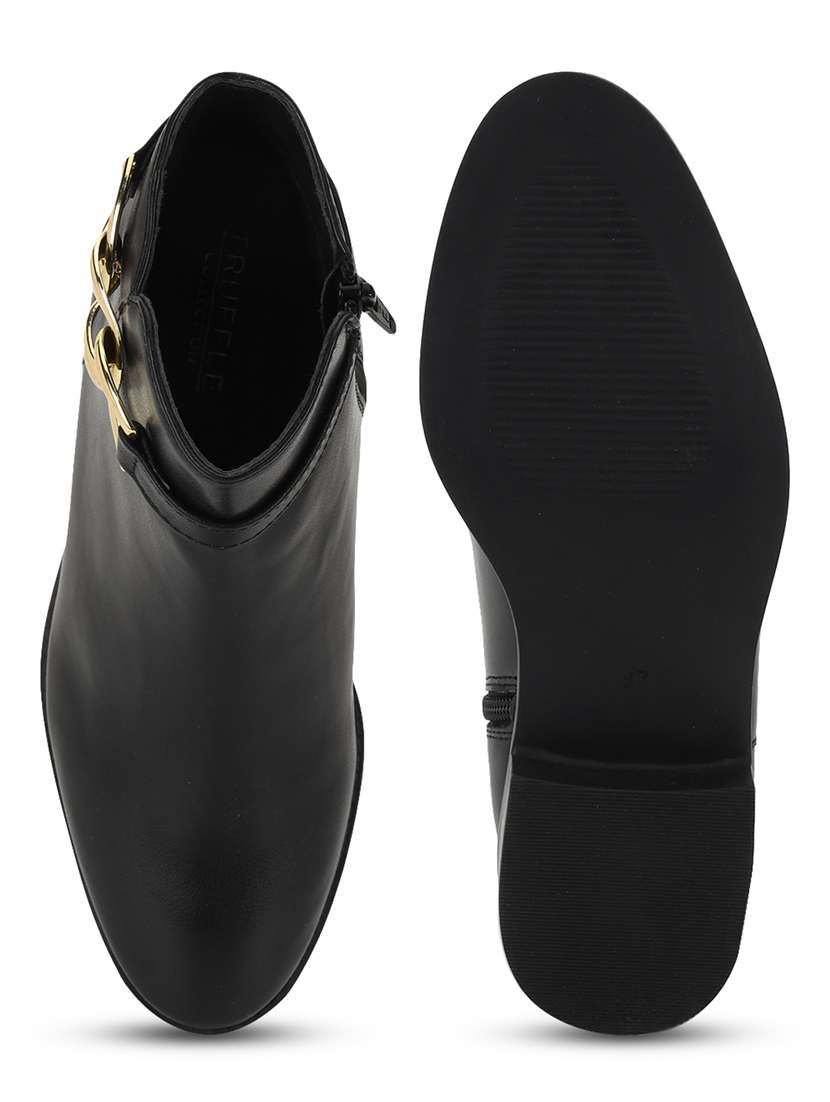 black pu high-end-fashion stylish ankle boots - 21663408 -  Standard Image - 4