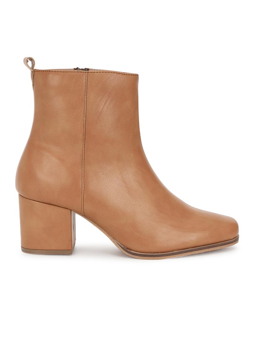 tan pu high-end-fashion stylish ankle boots - 21663412 - Standard Image - 1