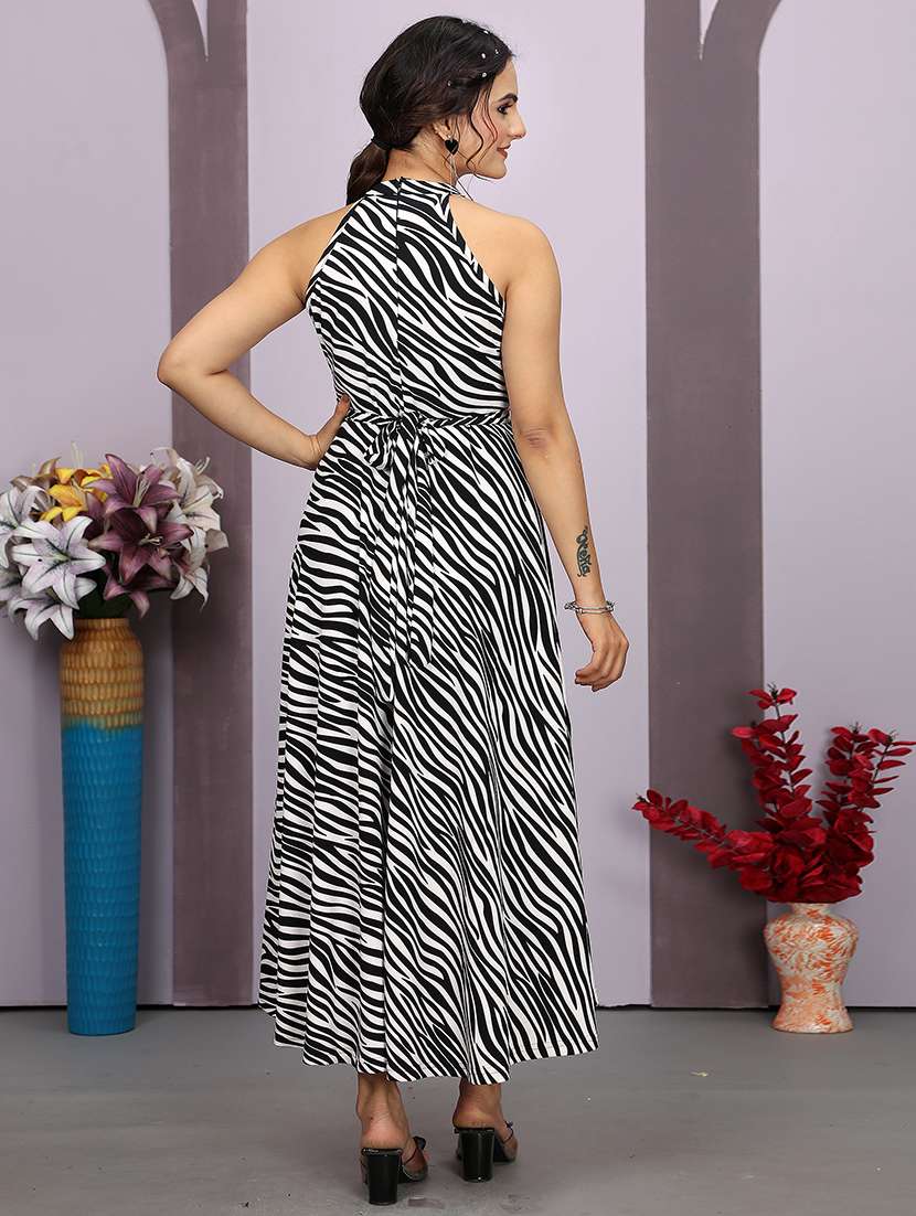 women printed halter neck high-low dress - 21663445 -  Standard Image - 4