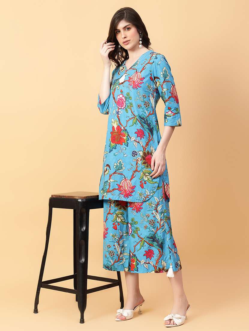 women three quarter sleeve ethnic co-ord set - 21663620 -  Zoom Image - 0