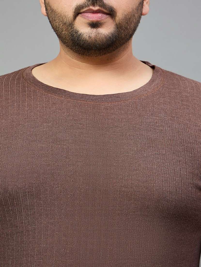men coffee brown self design thermal set - 21663628 -  Standard Image - 4