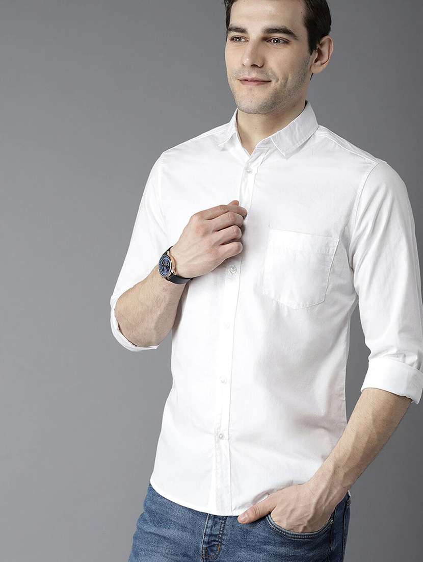 men solid long sleeve casual shirt - 21663673 - Standard Image - 1