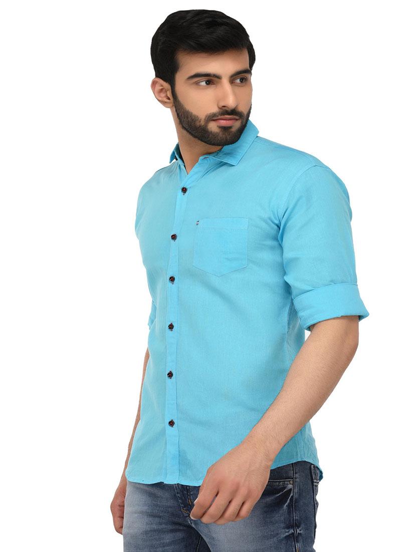 men solid long sleeve casual shirt - 21663685 -  Standard Image - 1