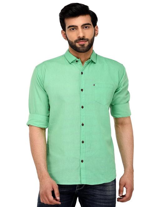 men solid long sleeve casual shirt - 21663686 - Standard Image - 0