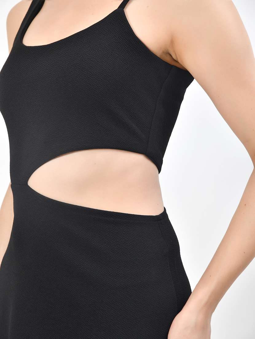 women black solid bodycon dress - 21663695 -  Standard Image - 6