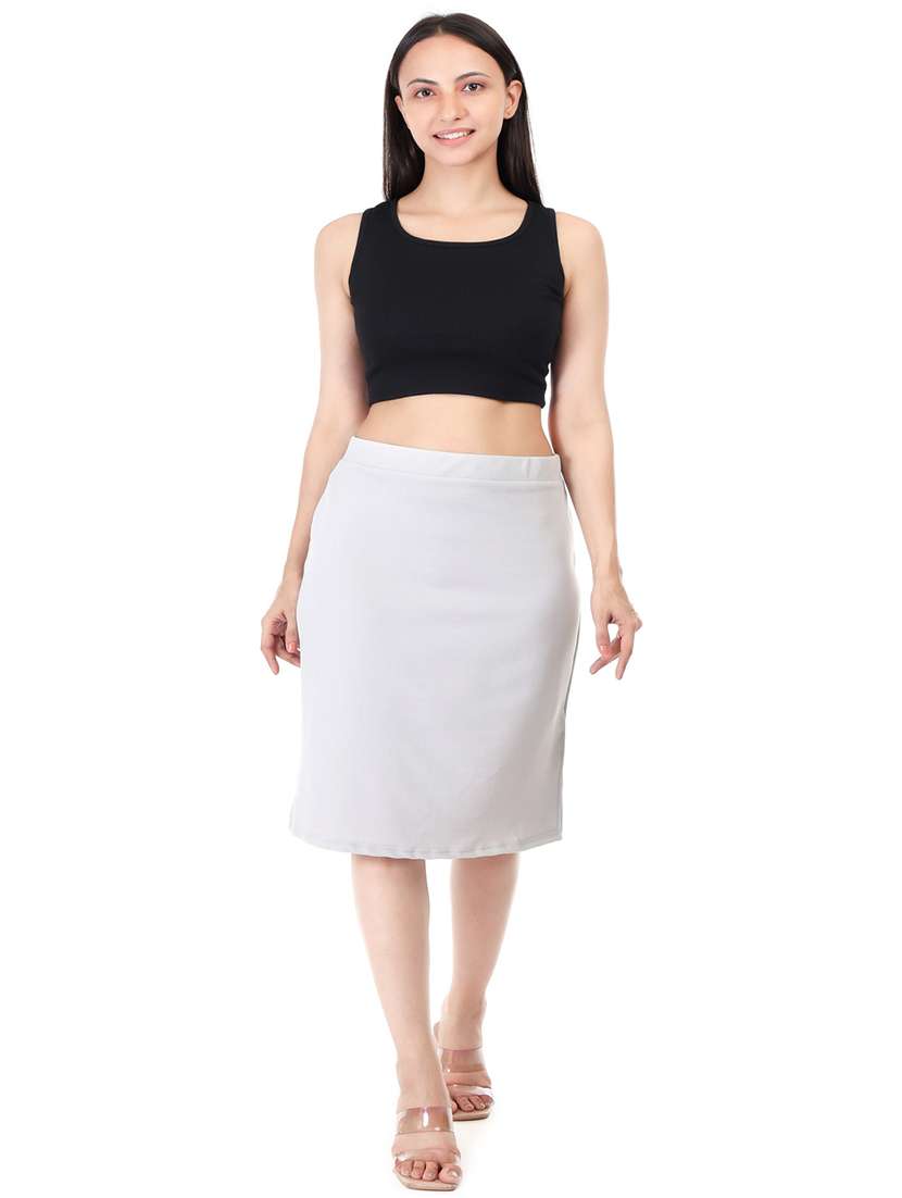 women white solid pencil skirt - 21663703 - Standard Image - 4