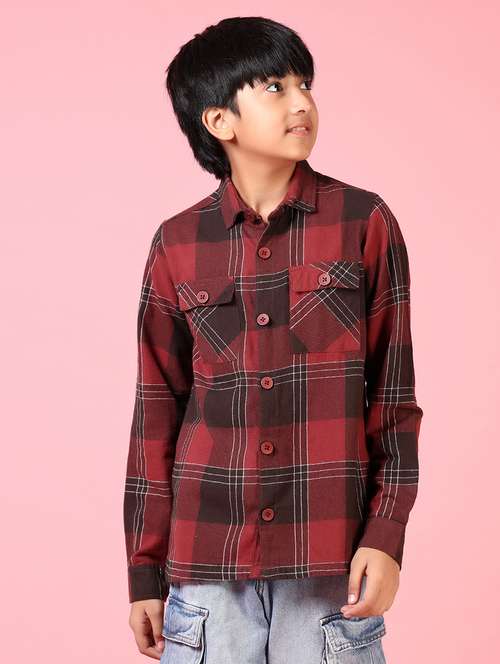boys long sleeves checkered shirt - 21663713 -  Standard Image - 0