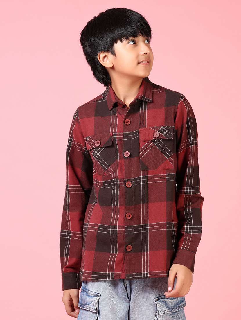 boys long sleeves checkered shirt