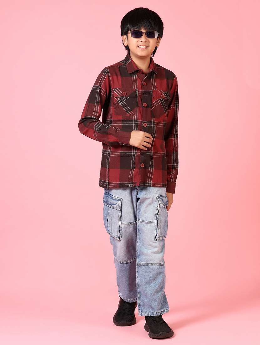 boys long sleeves checkered shirt - 21663713 -  Standard Image - 4