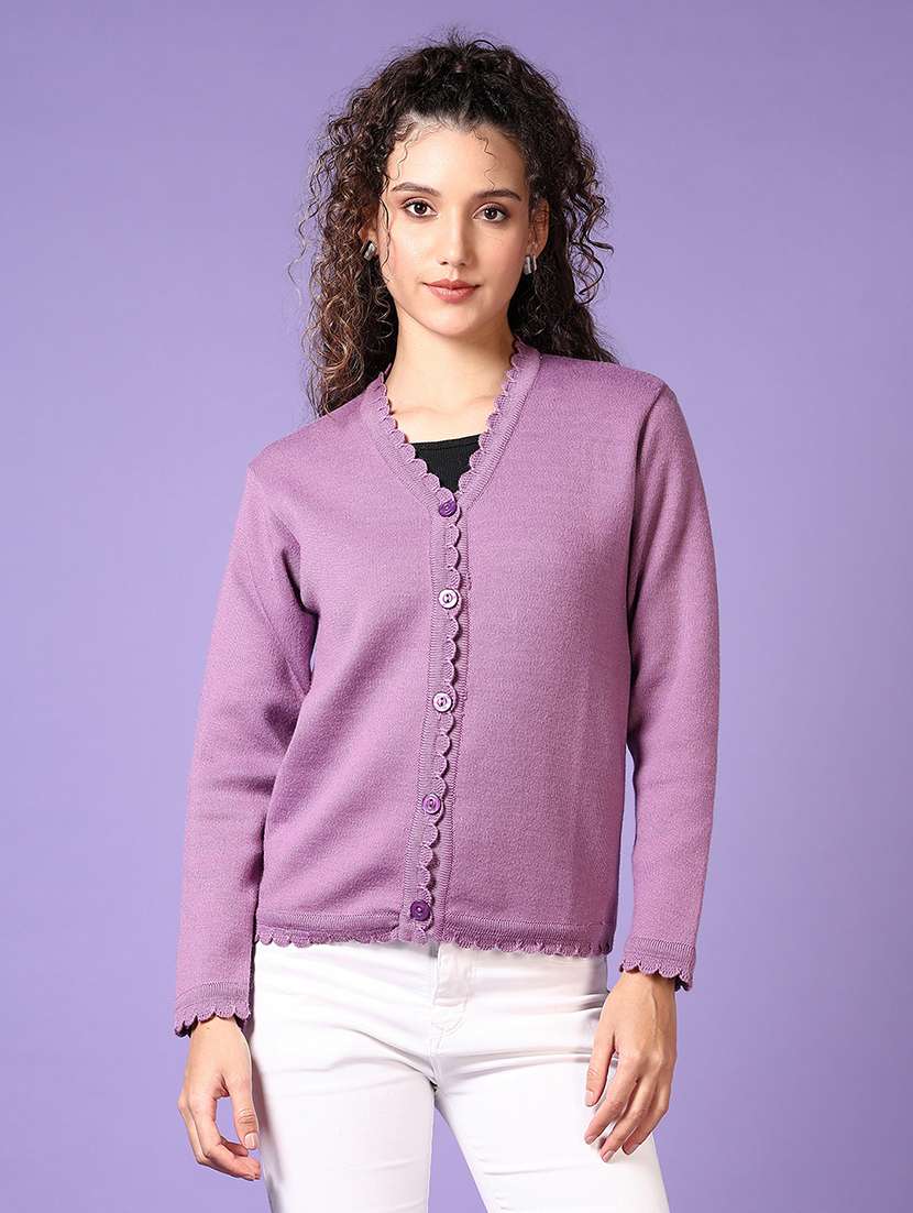 women self designed long sleeve cardigan