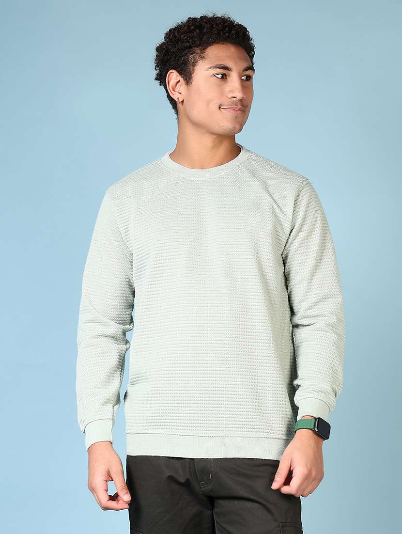 men long sleeves self design pullover