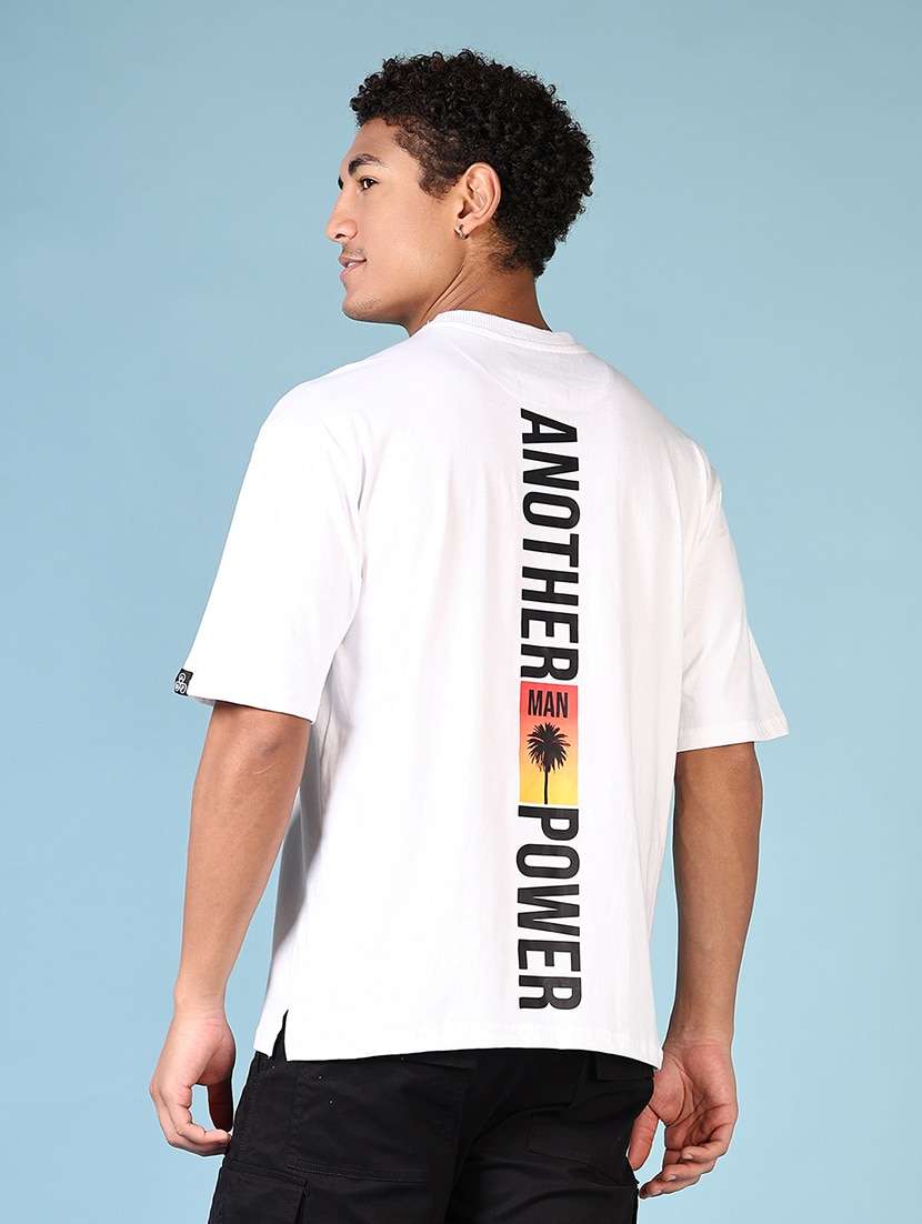 men back print short sleeve t-shirt