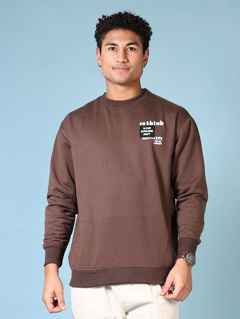 men back print long sleeve sweatshirt