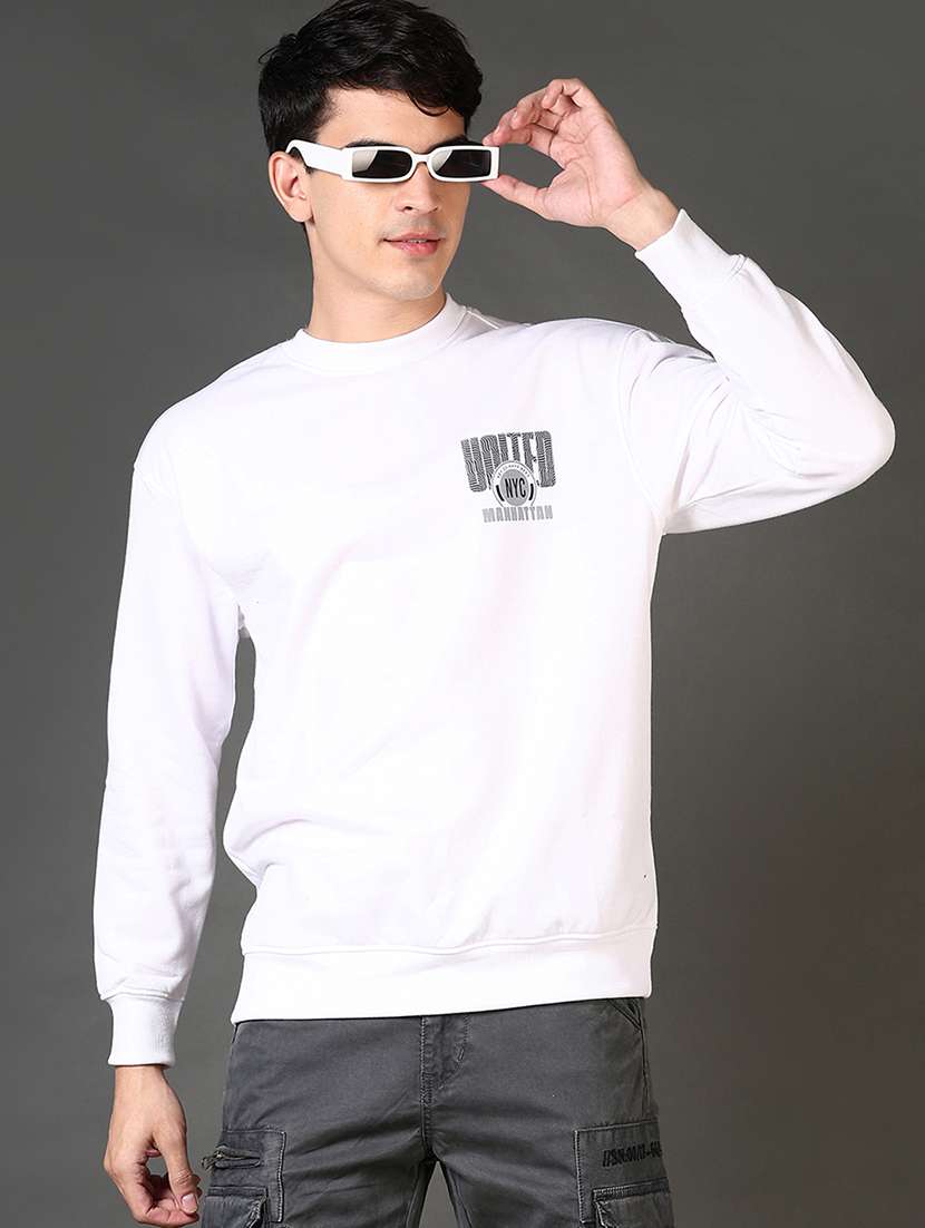 men chest print long sleeve sweatshirt - 21663765 -  Standard Image - 1