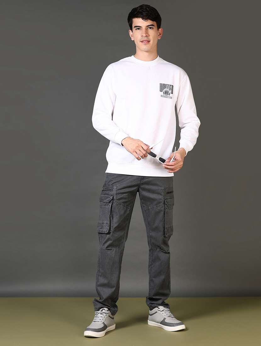 men chest print long sleeve sweatshirt - 21663765 -  Standard Image - 4