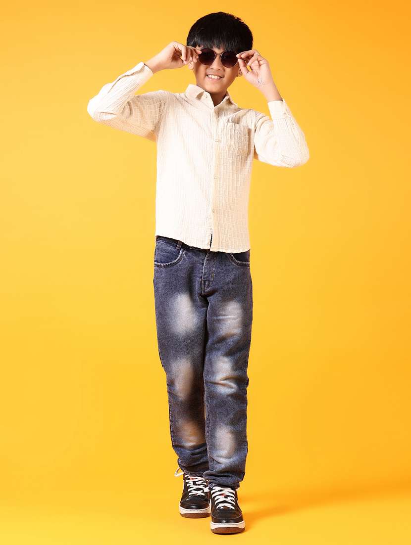 boys long sleeves self design shirt - 21663771 -  Standard Image - 4