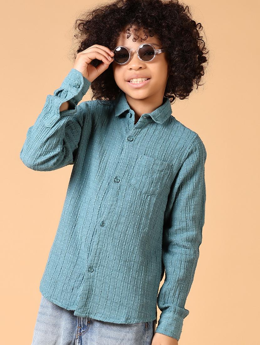boys long sleeves self design shirt - 21663773 -  Standard Image - 1