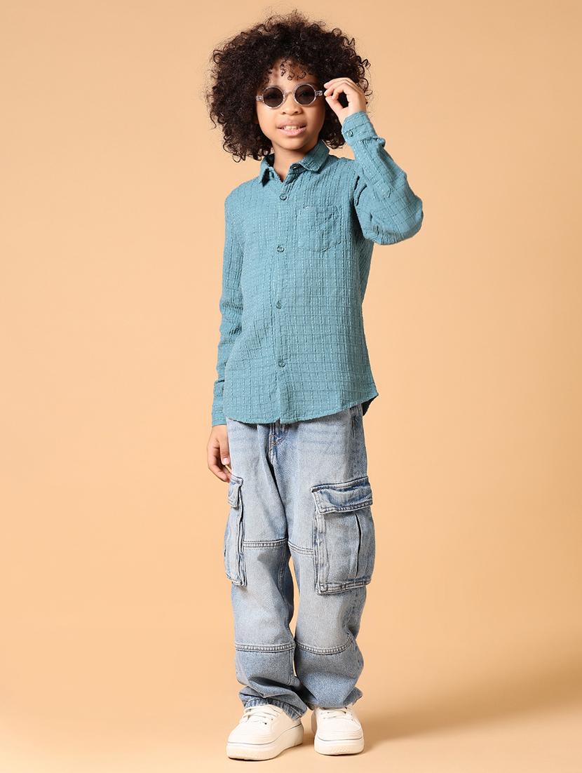 boys long sleeves self design shirt - 21663773 - Standard Image - 4