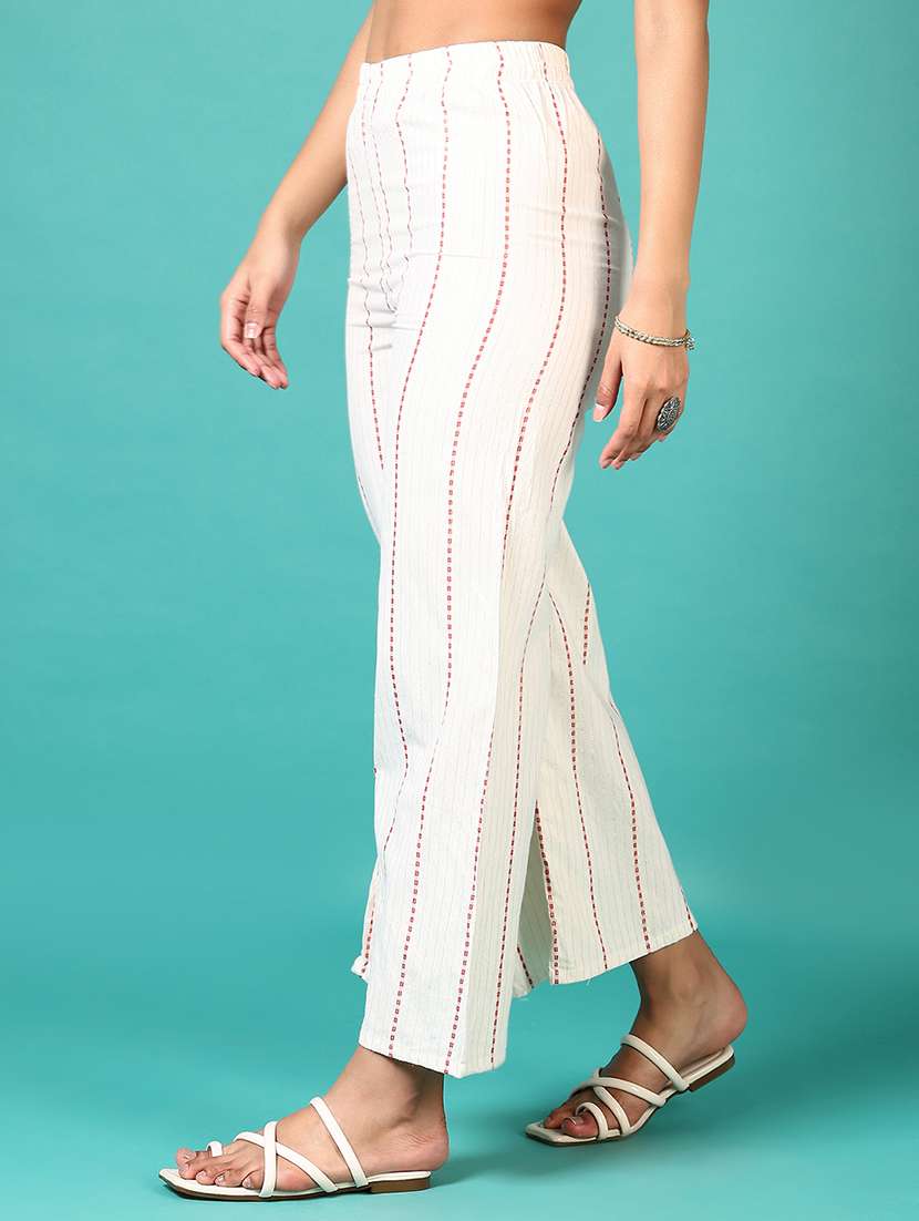 women self design straight palazzo - 21663775 -  Standard Image - 1