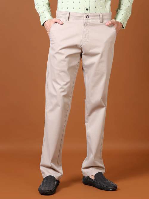 men mid rise solid chinos - 21663780 -  Standard Image - 0