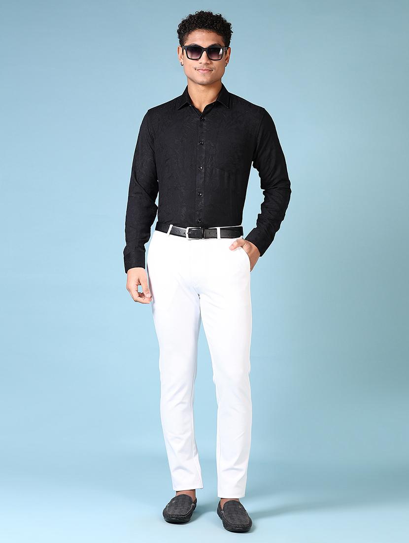 men solid mid rise flat front casual trouser - 21663783 - Standard Image - 4