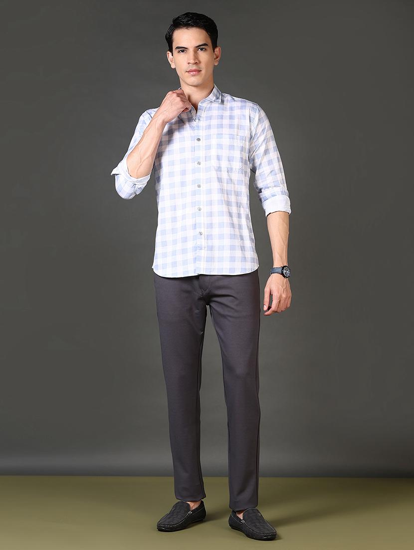 men solid mid rise flat front casual trouser - 21663786 - Standard Image - 4