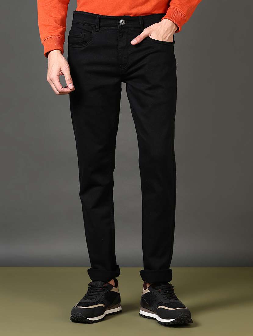 men solid mid rise full length jeans - 21663790 -  Zoom Image - 0