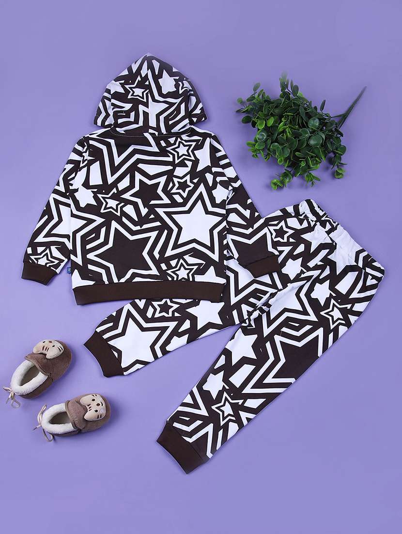 boys printed long sleeve hooded full length sets - 21663800 -  Standard Image - 1