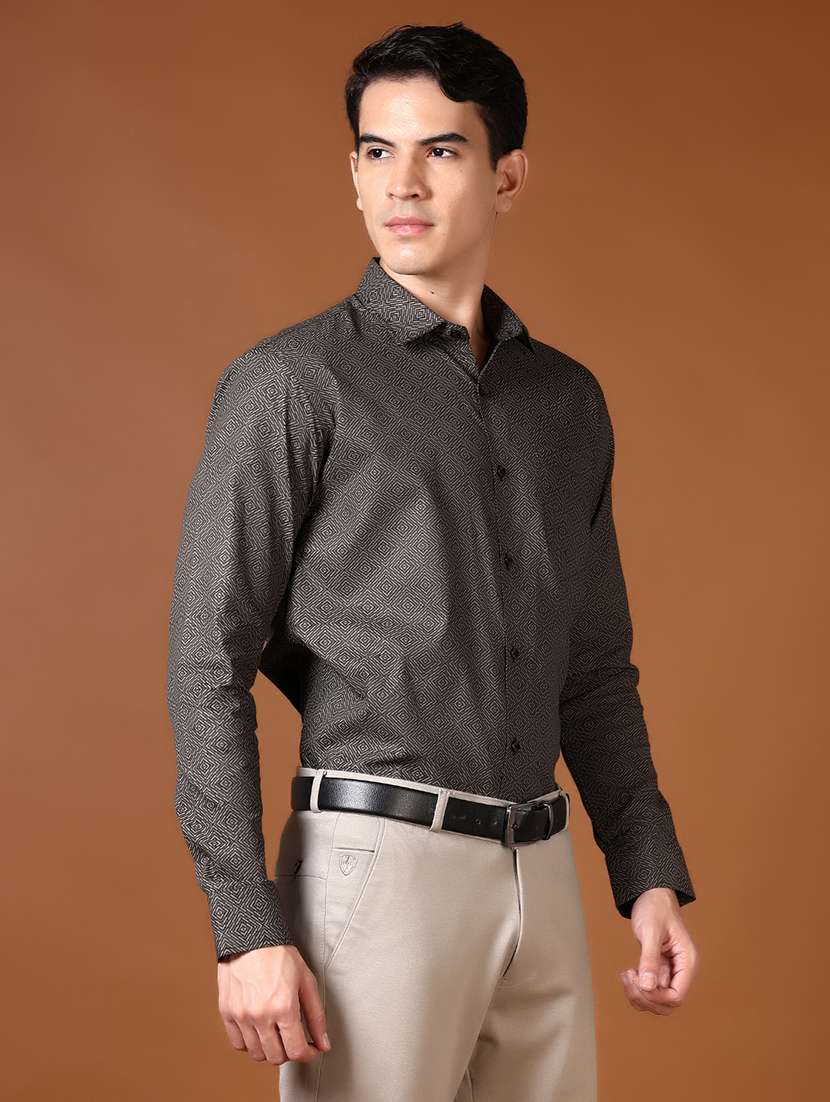 men printed long sleeve formal shirt - 21663805 - Standard Image - 1