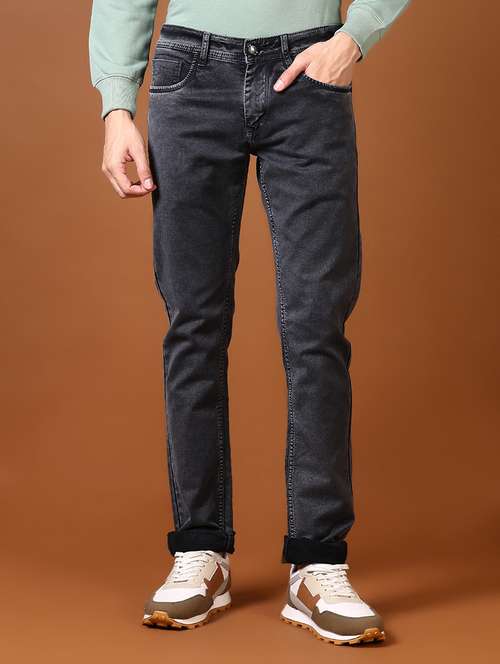 men solid mid rise full length jeans - 21663832 -  Standard Image - 0