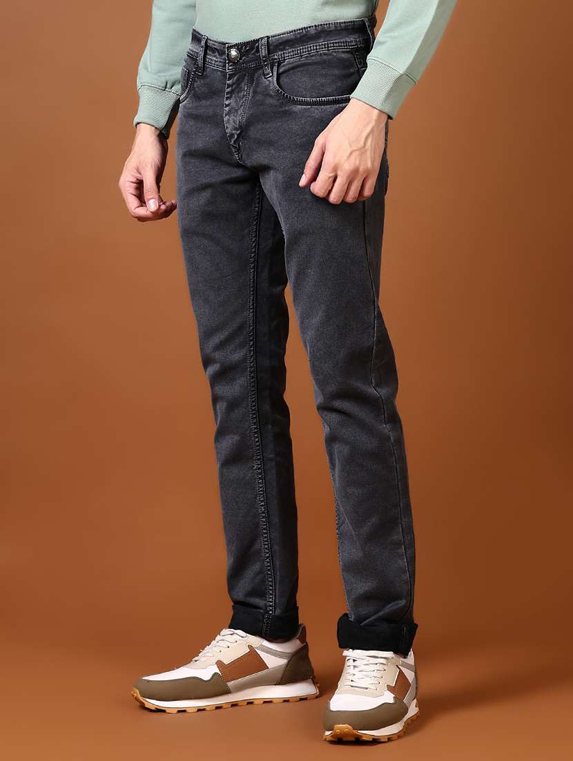 men solid mid rise full length jeans - 21663832 -  Standard Image - 1