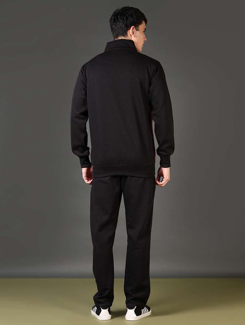 men solid long sleeve full length track suit - 21663858 -  Standard Image - 1