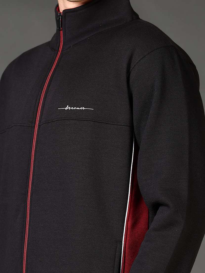 men solid long sleeve full length track suit - 21663858 -  Standard Image - 4