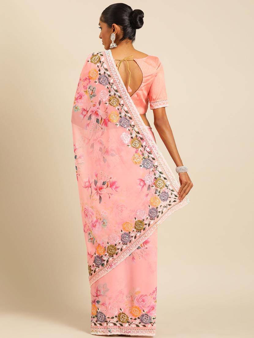 women floral printed saree with blouse - 21663936 - Standard Image - 1