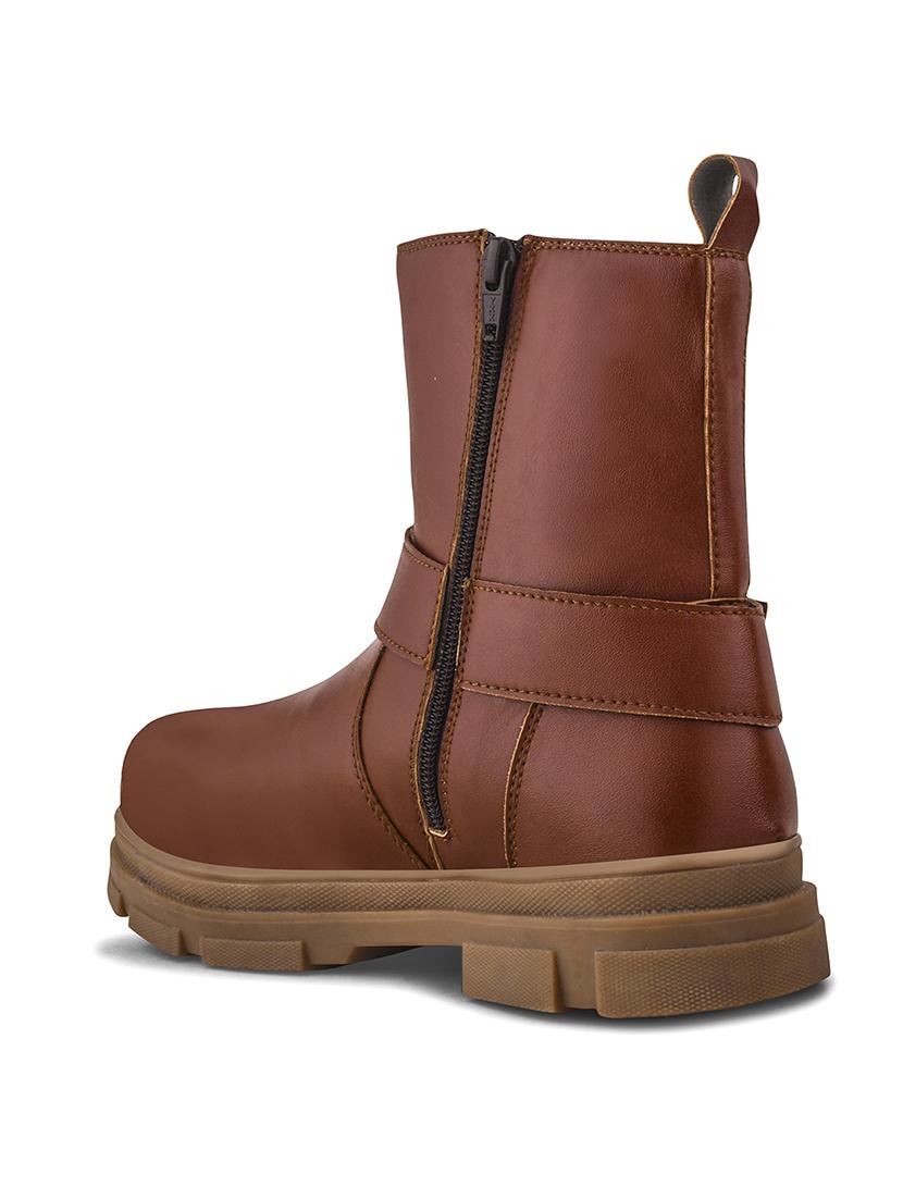 women tan solid ankle boots - 21664000 - Standard Image - 6