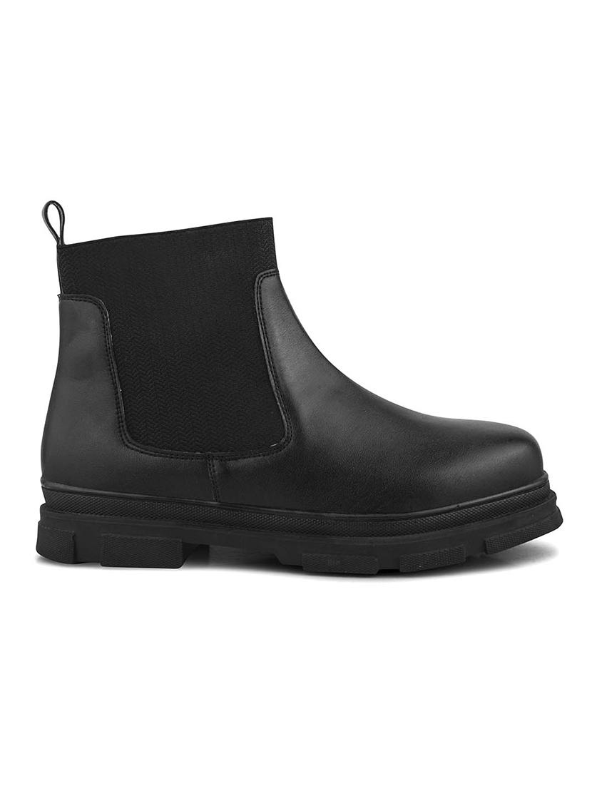 women black solid ankle boots - 21664001 - Standard Image - 6