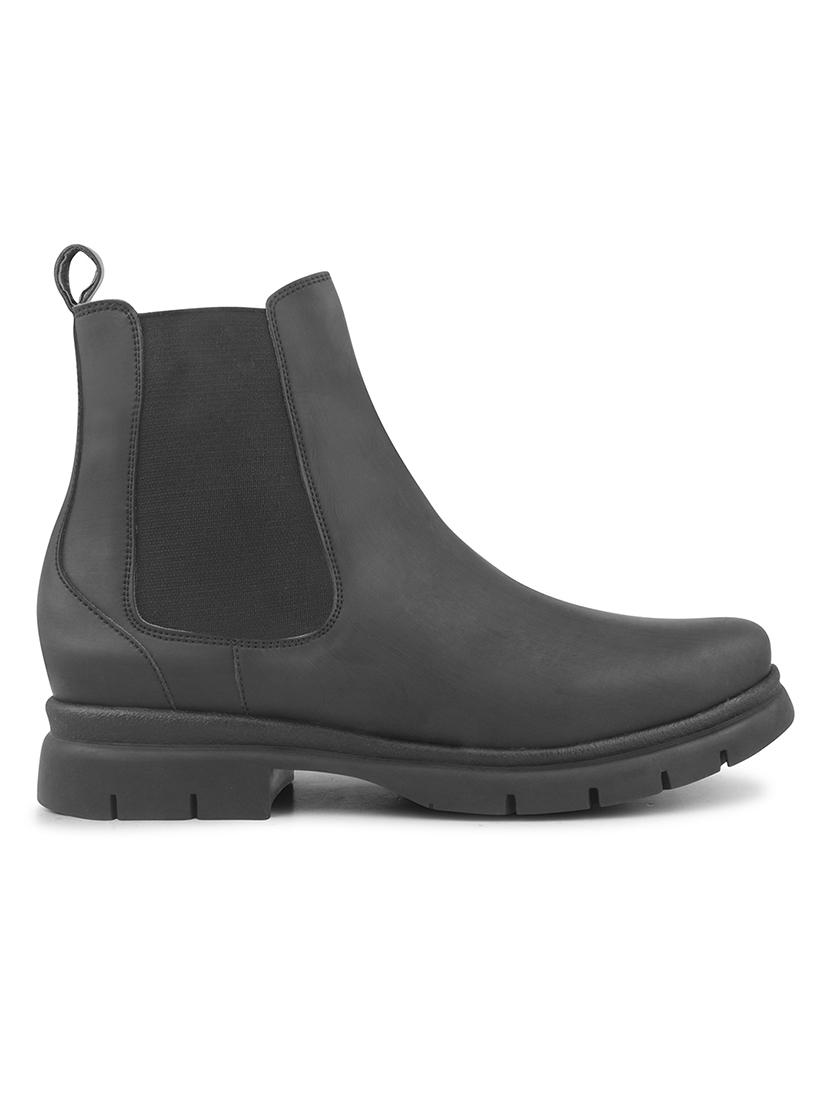 women black solid ankle boots - 21664002 - Standard Image - 6
