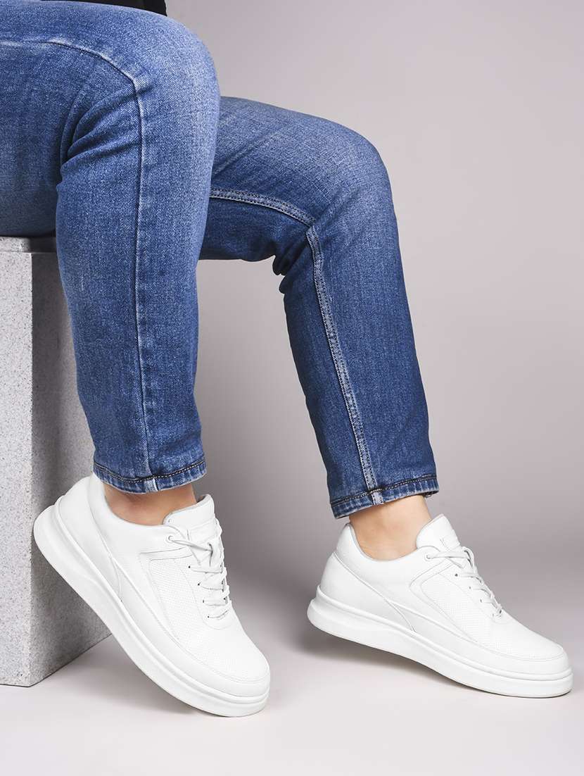 men white lace up sneakers - 21664020 -  Standard Image - 1