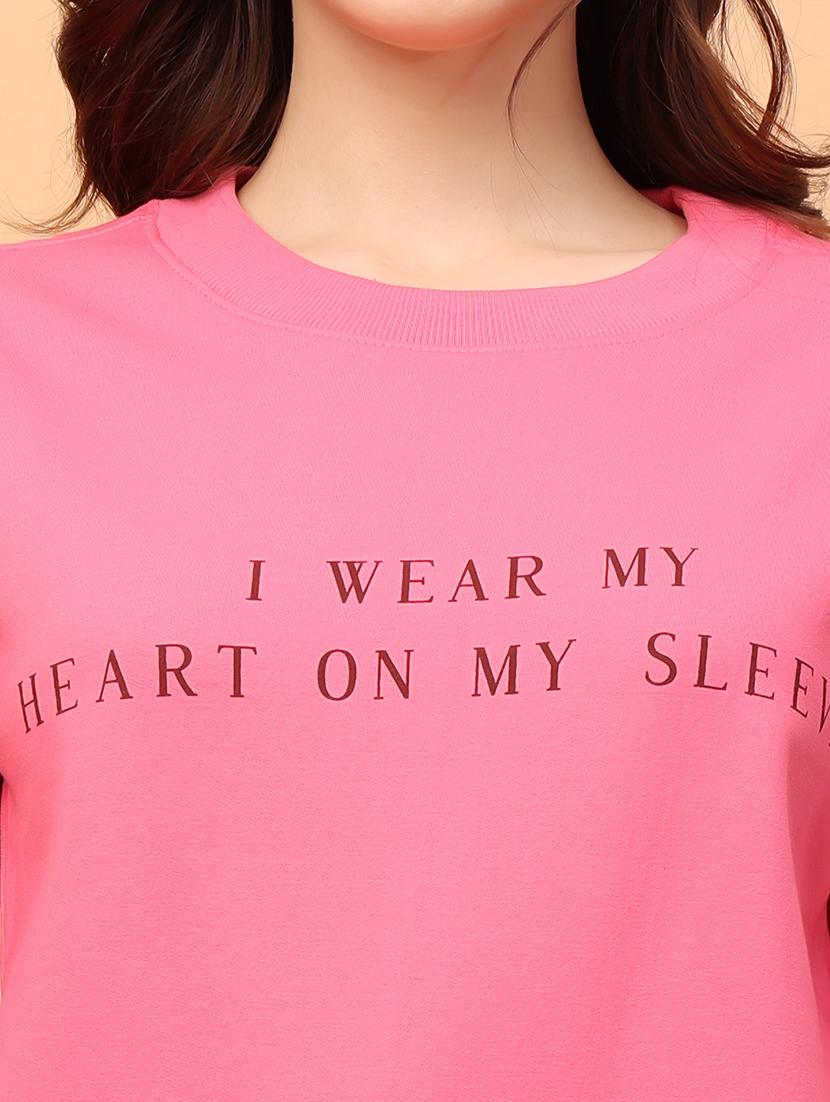 women chest print long sleeve sweatshirt - 21664116 - Standard Image - 4