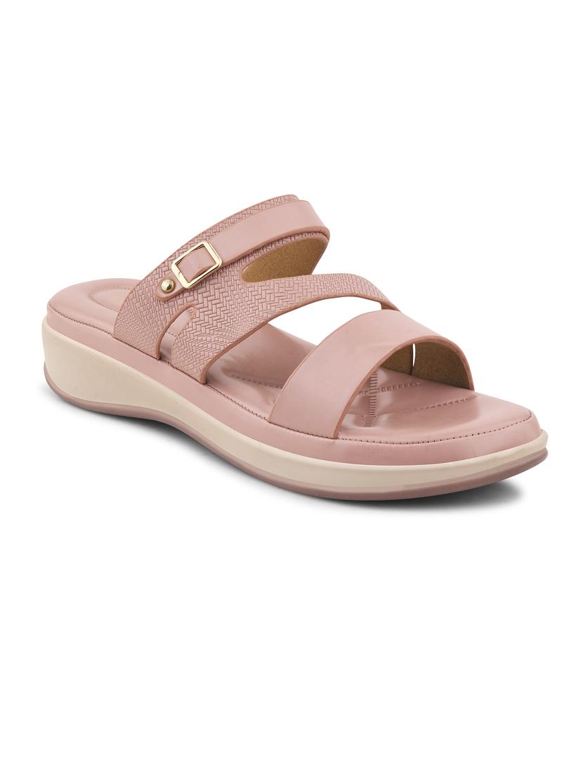 women nude solid slip on sandal - 21664348 -  Zoom Image - 0
