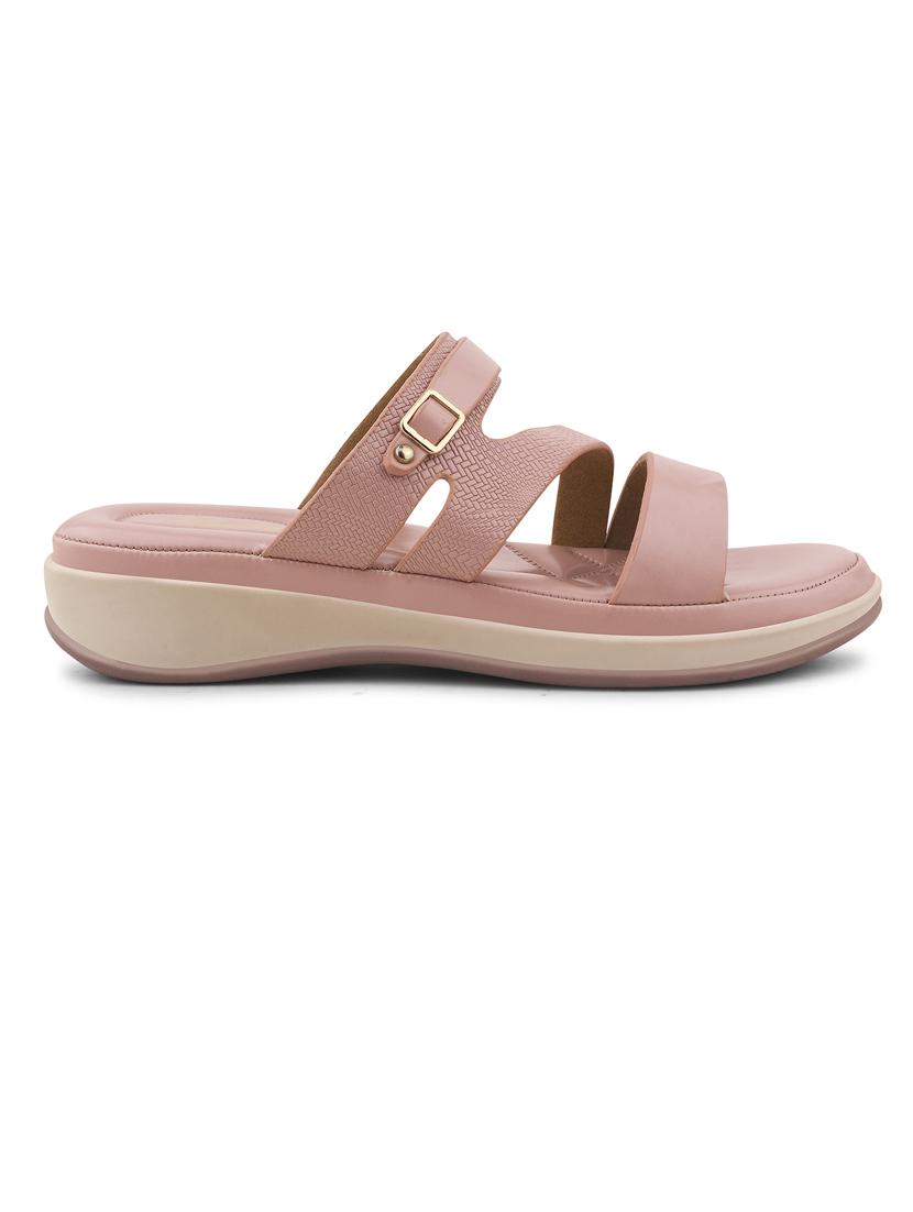 women nude solid slip on sandal - 21664348 -  Standard Image - 1