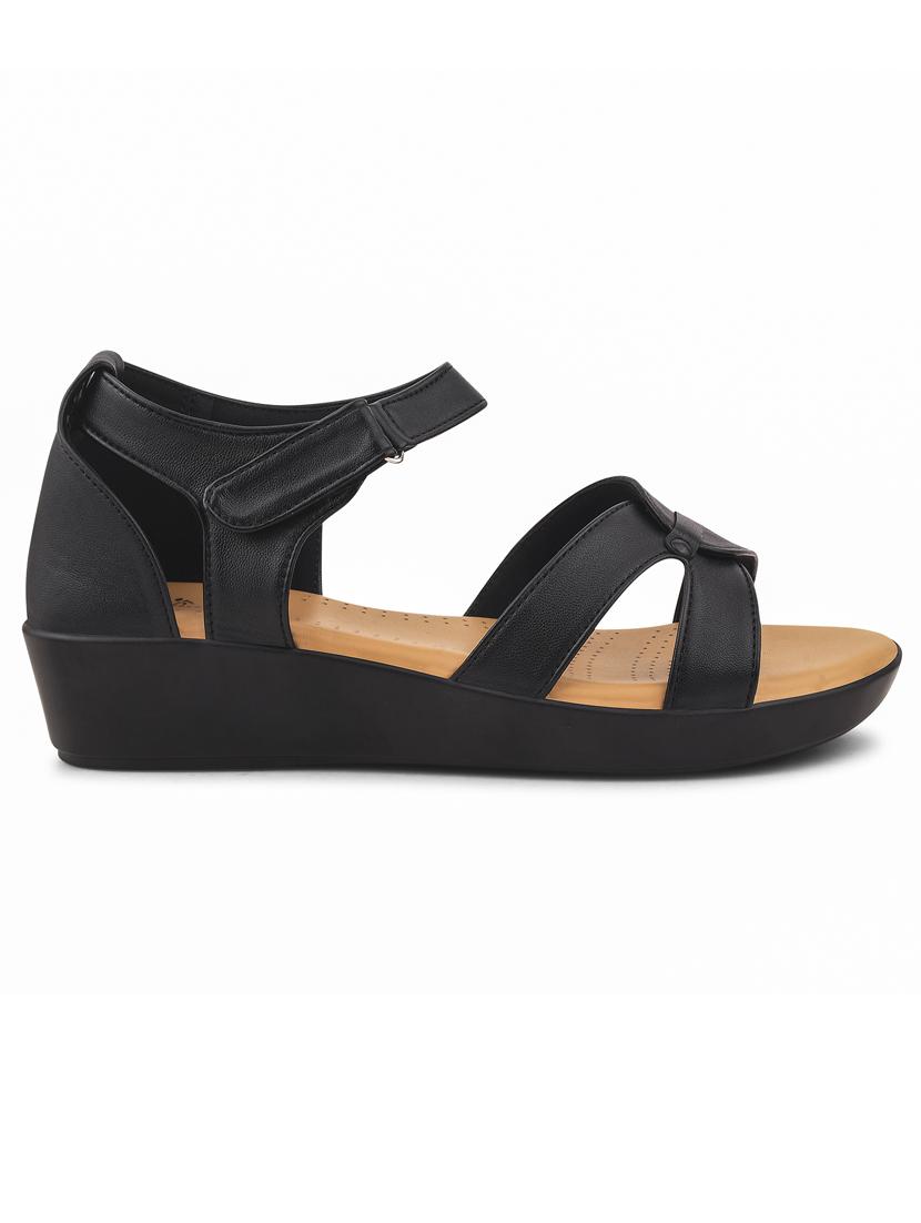 women solid ankle strap wedge - 21664350 - Standard Image - 1