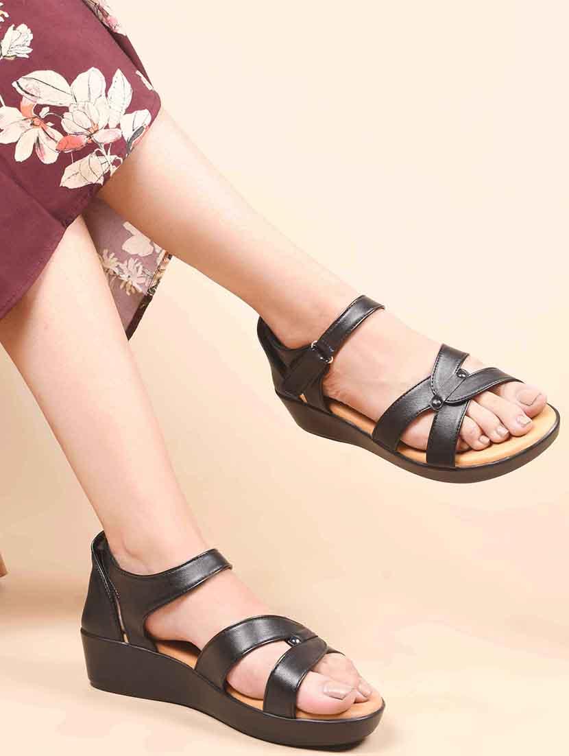 women solid ankle strap wedge - 21664350 - Standard Image - 4