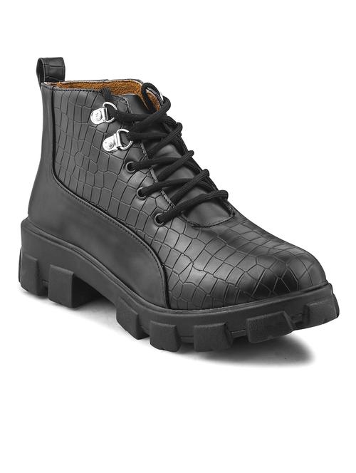 women black lace up ankle boots - 21664353 - Standard Image - 0